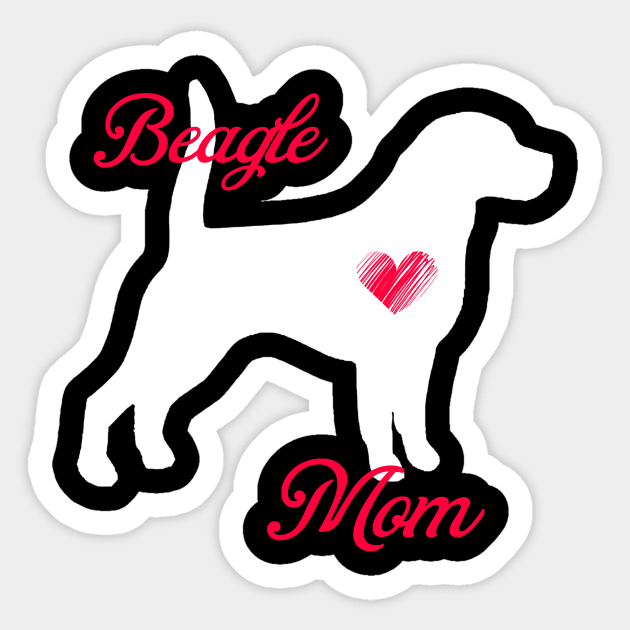 Beagle mom   cute mother's day t shirt for dog lovers Sticker by jrgenbode